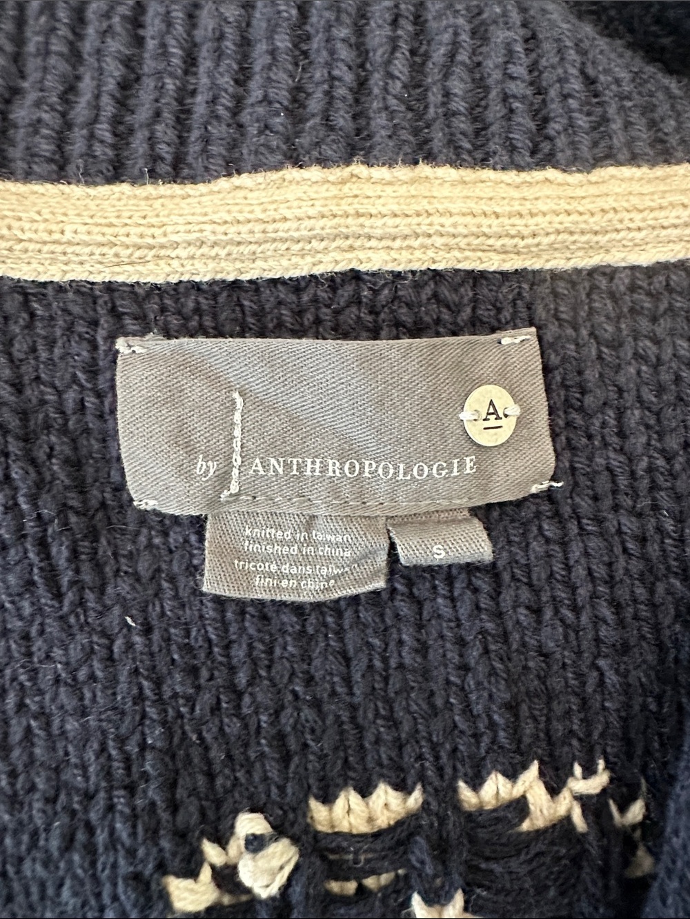 by Anthropologie Anchors Away! Cable-Knit Cardigan - Picture 4 of 5
